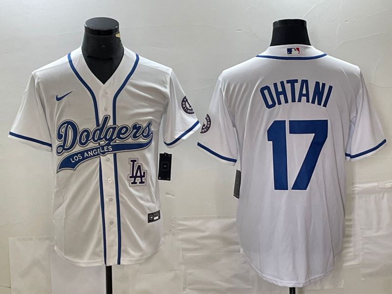 Men Los Angeles Dodgers #17 Ohtani White Nike Game MLB Jersey style 5->los angeles dodgers->MLB Jersey
